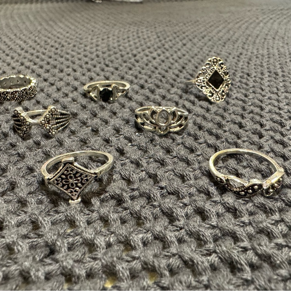 15 Pack Silver Rings